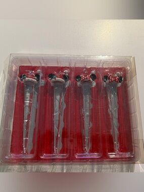 Disneyland: four Mickey and Minnie Icicle Ornaments